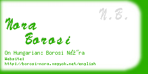 nora borosi business card